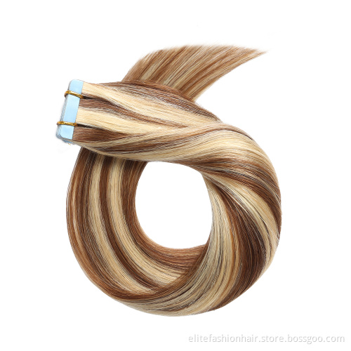 Wholesale No any split ends smooth Velvet Cuticle Remy Hair extensions tape weft hair extensions tape in human hair extensions